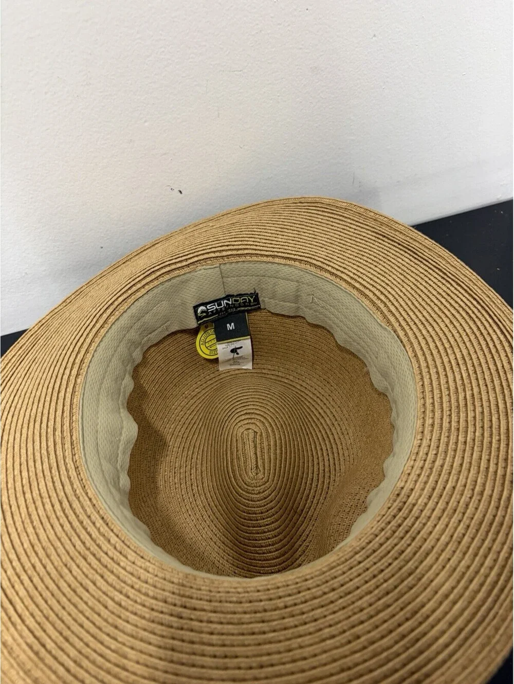 Sunday Afternoons Havana Hat Fedora Style Tan Paper Straw Weave & Black Band